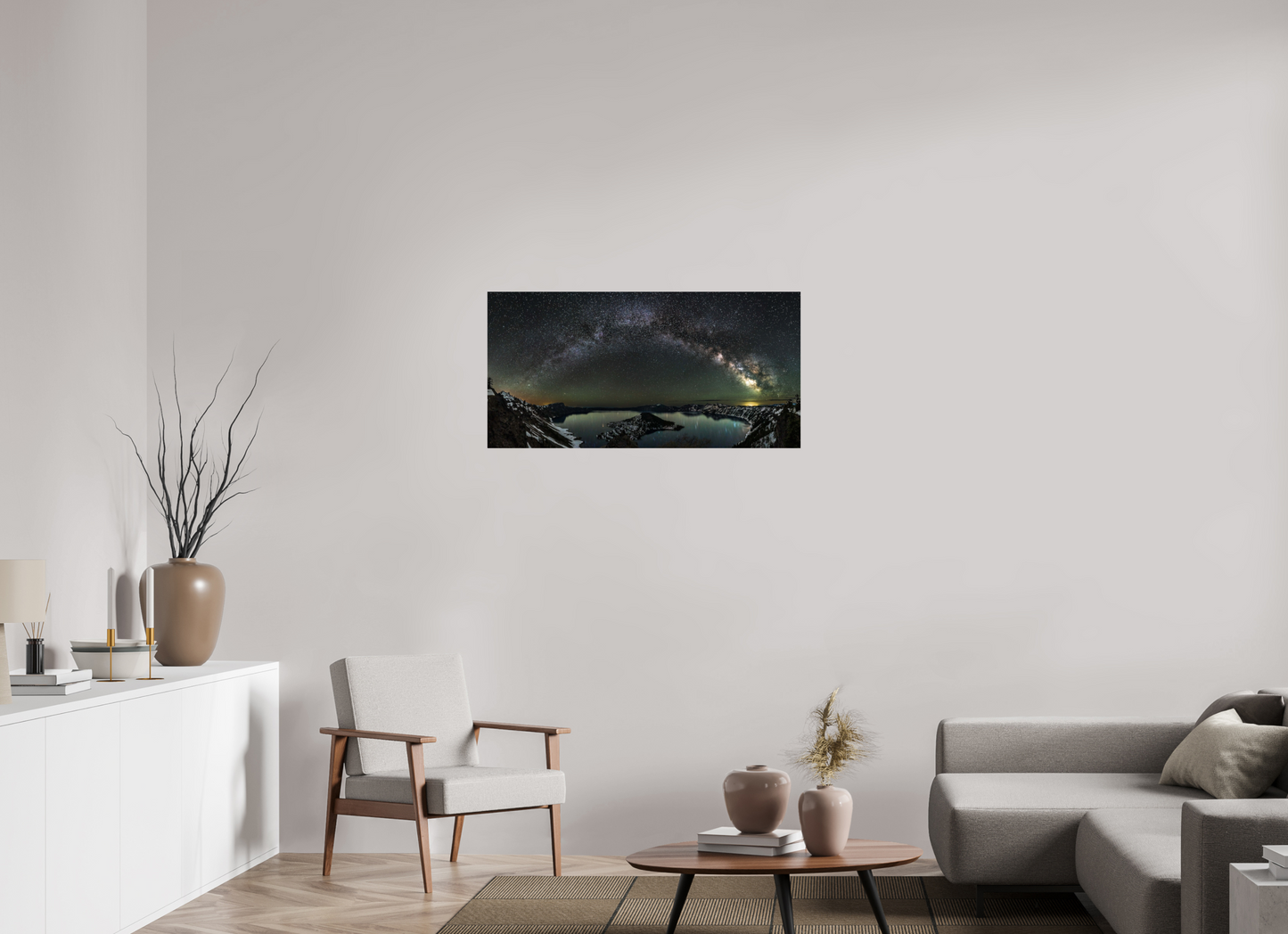 40 x 20″, Photo Print On Fuji Crystal DP II Milky Way Over Wizard Island – Crater Lake Night Panorama