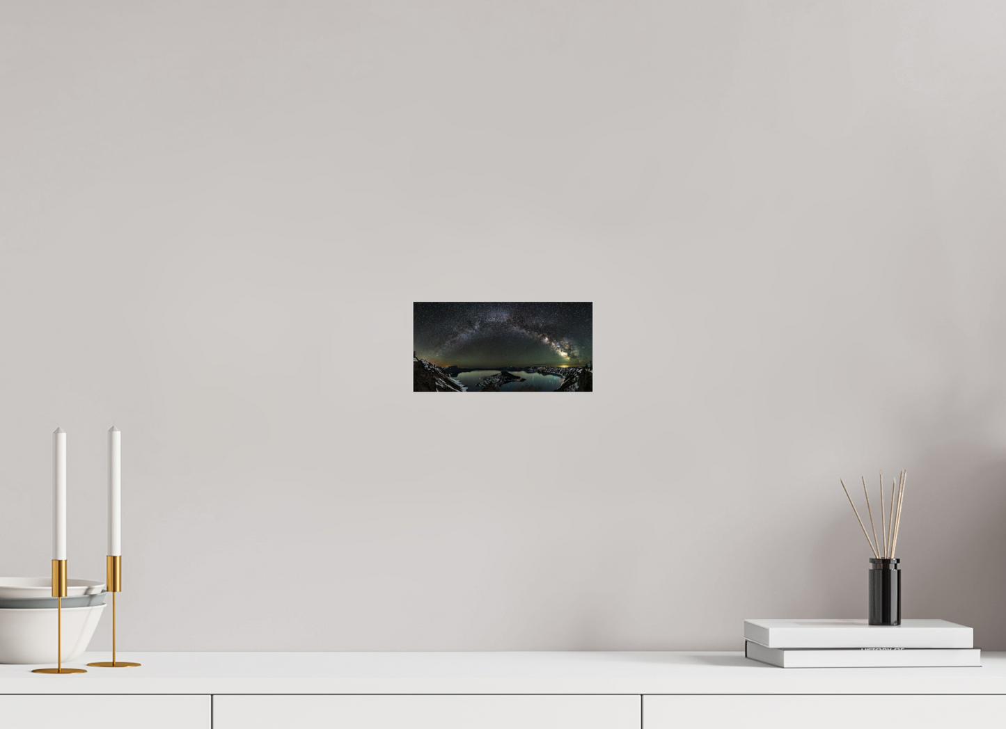 8 x 4″, Photo Print On Fuji Crystal DP II Milky Way Over Wizard Island – Crater Lake Night Panorama